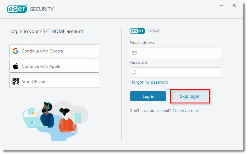 ورود به ESET Home account