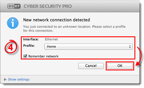 New network connection detected