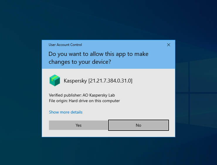 پنجره User Accont Control