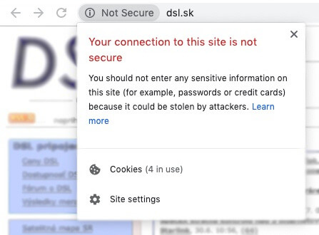 نا امن توصیف شدن وب سایت از طرف گوگل به خاطر نداشتن SSl