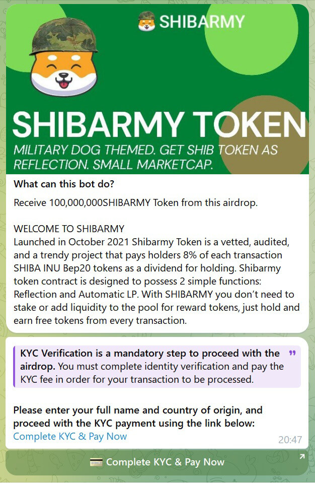 ربات تلگرام، تایید هویت جعلی ارائه می دهد.