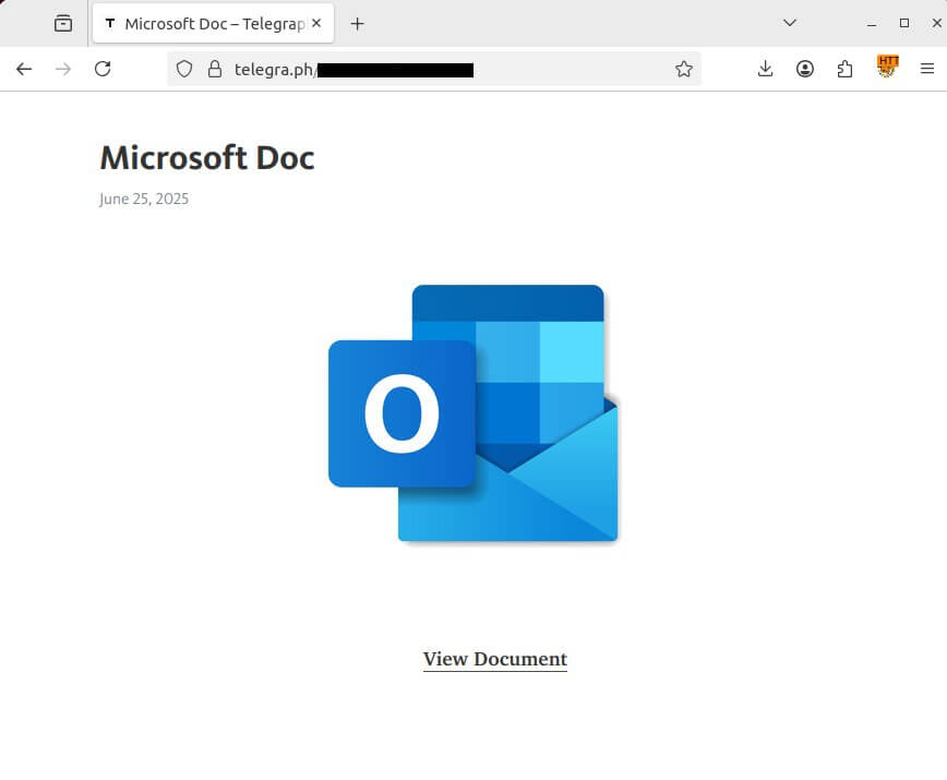 کاربر فریب داده می شود تا برای مشاهده نسخه کامل سند، روی لینک کلیک کند.