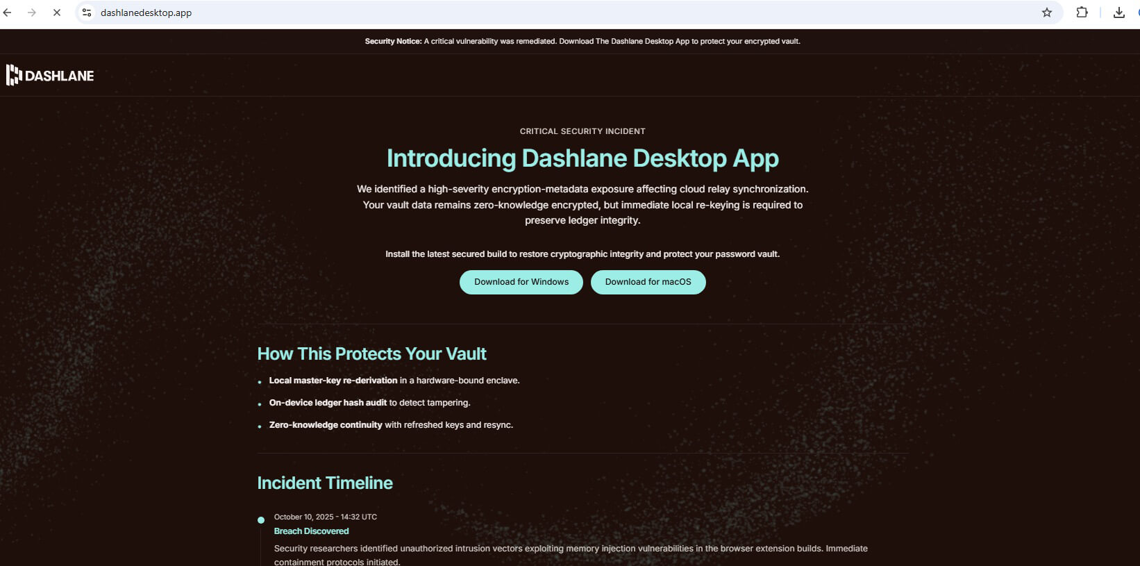 وب سایت جعلی مدیریت رمز عبور Dashlane