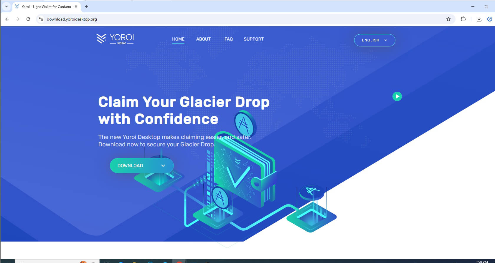 وب سایت جعلی کیف پول رمز ارز Yoroi