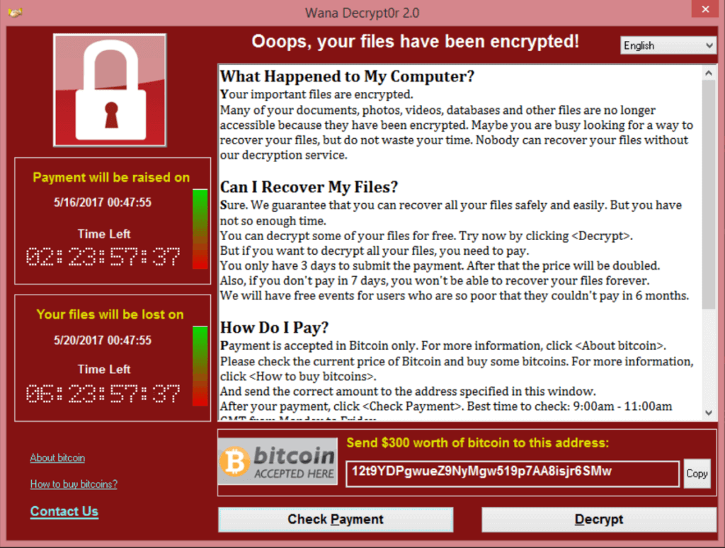 Wannacry ransom