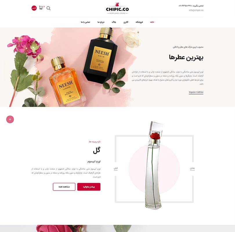 خرید قالب سایت و طراحی سایت فروشگاه عطر و ادکلن